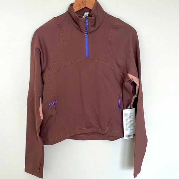 lululemon athletica Tops - NWT Lululemon Tech Fleece Hiking 1/4 Zip Pullover
Dark Oxide/Pink Clay Size 6